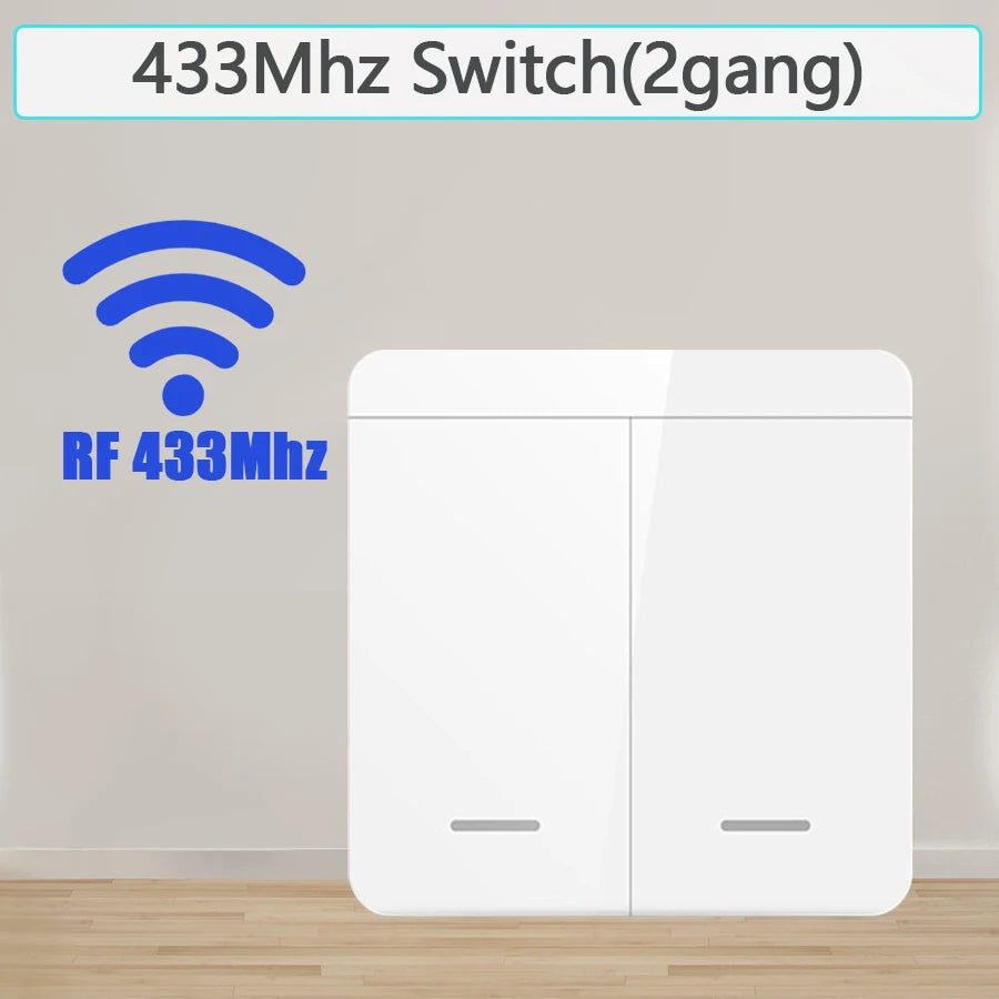 Wireless 433MHz Smart Switch Light 1/2/3Gang 86 Wall Panel Switch with Remote Control Relay Receiver 10A 110V 220V For LED Lamp