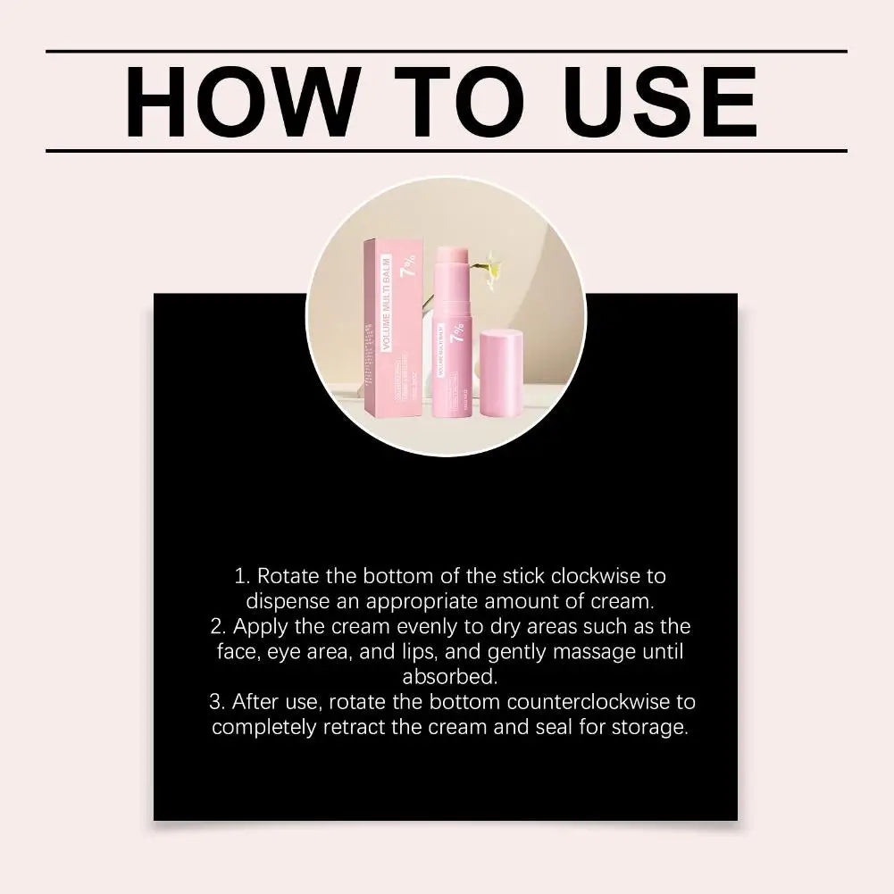 PDRN Pink Collagen Volume Multi Balm 5% 7% Volufiline Facial Eye Neck Plumping Moisturizing Stick Non-greasy Hydrating Skin Care