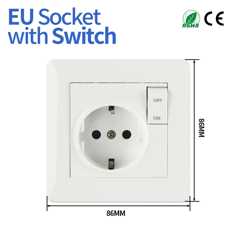 GTRIC Waterproof Outdoor Plug Electrical Sockets 250V AC IP66 DustProof Waterproof Socket With Switch Outside Master Plug