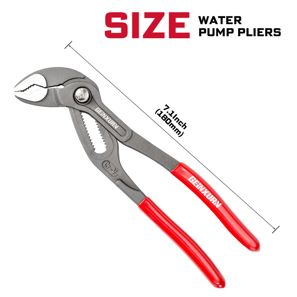 7' Groove Joint Pliers W/ Button Adjustment, 1.5' Max Capacity, CR-V Steel, Parallel Jaws for Plumbing