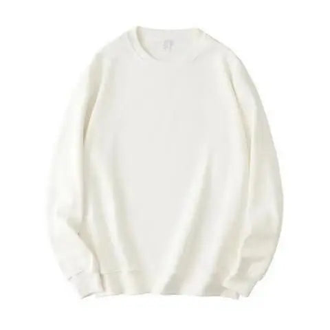 Winter 380g Thicken Warm Undershirt Casual Unisex 100%Cotton T-Shirt Loose Fit and Casual Brushed Fleece Pure Color Sweatshirt