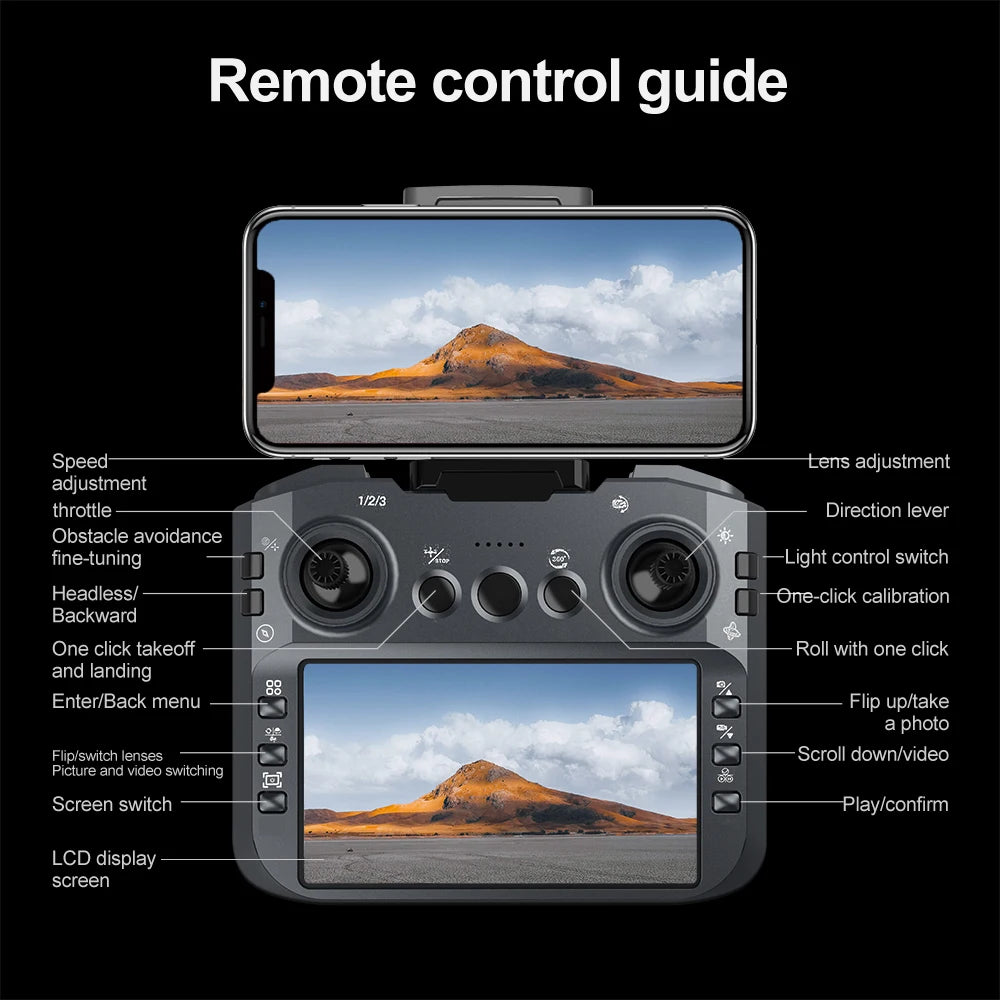 Original V988 Drone 4K HD Camera 360°Obstacle Avoidance Brushless 5G WIFI FPV GPS Quadcopter FPV RC Dron Toy with Big Screen