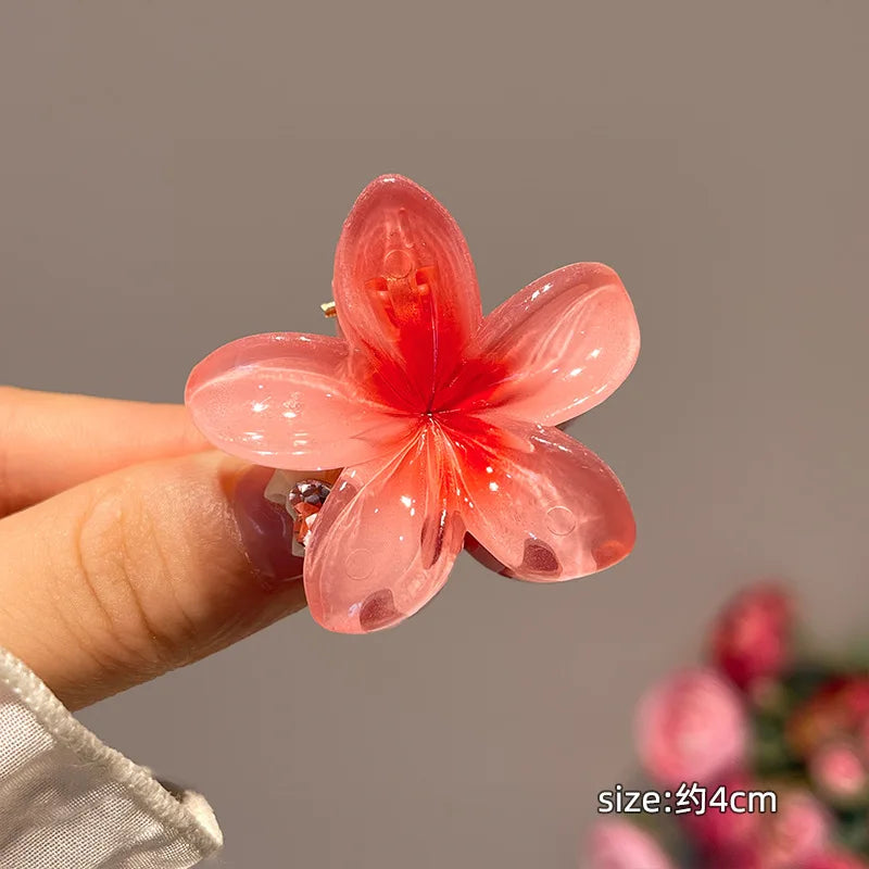 Plumeria Hair Clips Flower Hair Claw Clip Trendy HairClips Korean Hair Accessories For Girls