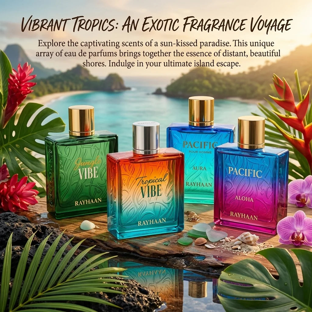 Jungle Vibe Tropical Vibe Pacific Aura Fresh Wave Men's Perfume Eau de Parfum Long Lasting Fragrance For Him Daily Wear