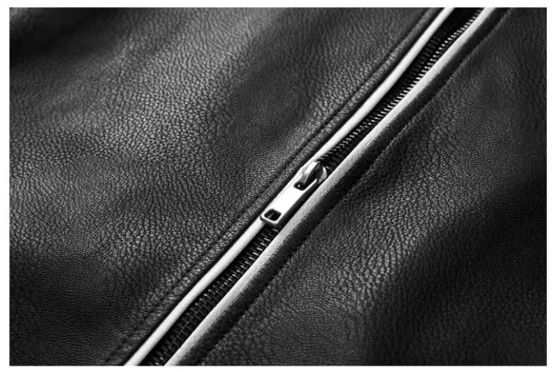 Men Motorcycle Leather Jackets Slim Casual PU Leather Coats Good Quality Male Fit Stand Collar Leather Jackets And Coats Size 3X