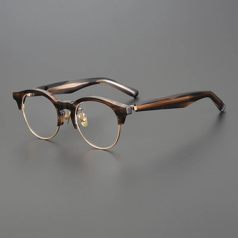 Handmade Acetate Round Eyeglasses Frame Men High Quality Glasses Frames Women Vintage Spectacles Eyewear Japanese Designer M-92