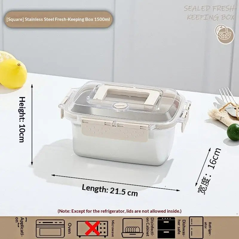 Stainless Steel Bento Box Large Capacity Microwave Safe Portable Lunch Box Food Storage Container for Work School Picnic