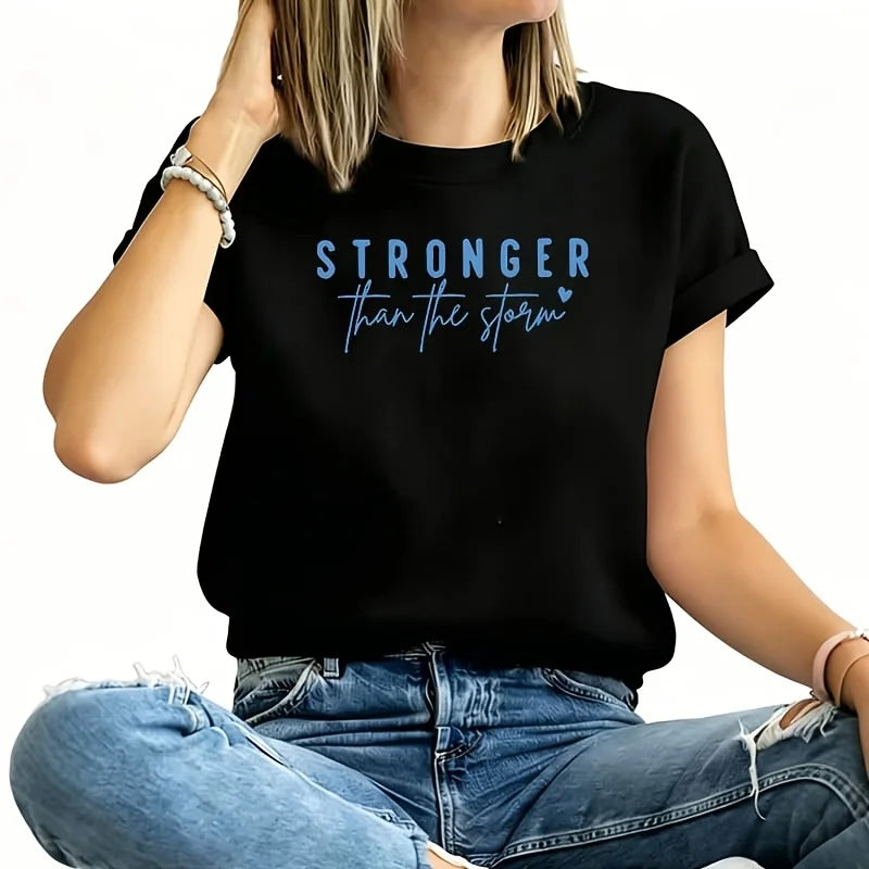 Stronger Than the Storm Women's Plus Size T-Shirt 100% Cotton 220g