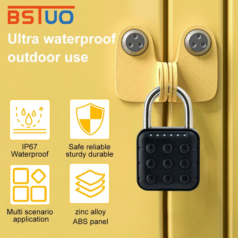 Smart Biometric Fingerprint Pad Lock Keyless Anti Theft Padlock IP67 Waterproof Home Travel Security Electronic Password Lock