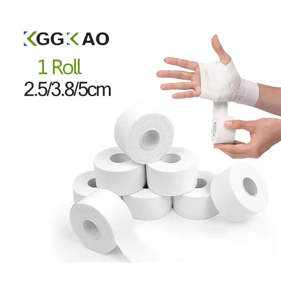 4 Rolls Athletic Tape Cotton Medical Sports Tape Latex Free Easy Tear No Scissors for Physical Therapy ﻿