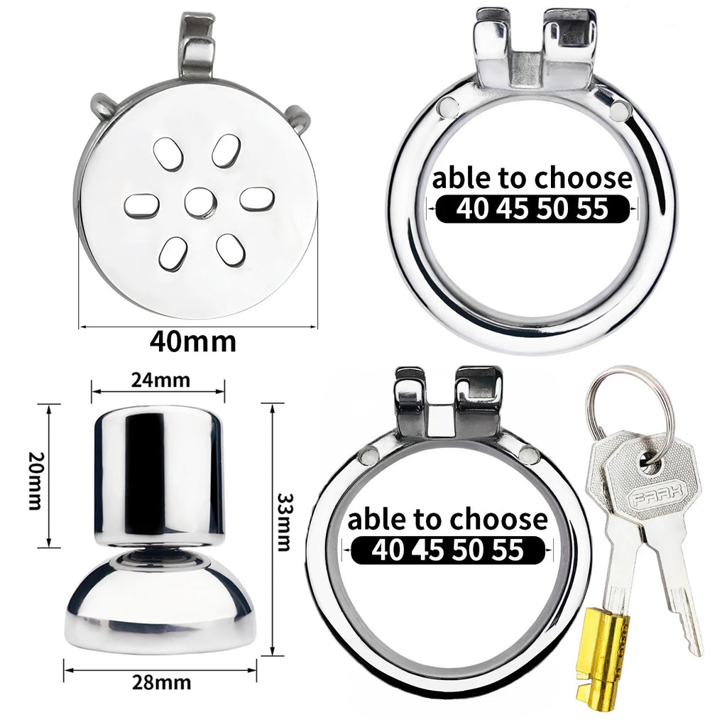 FRKO Male Inverted Chastity Cage with Big Urine Can Matched With P001 Dildo Lockcock BDSM Intimate Adult Products For Men Gay