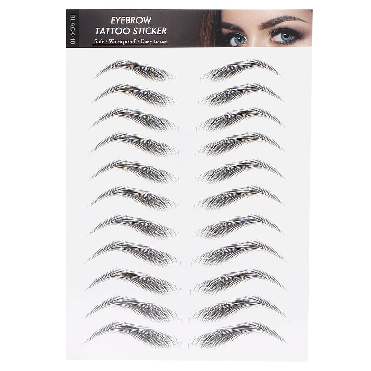 Long Lasting Eyebrow Transfers Sticker Household Portable Waterproof Safe Women Black Eyebrow Tattoo Sticker Makeup Tools