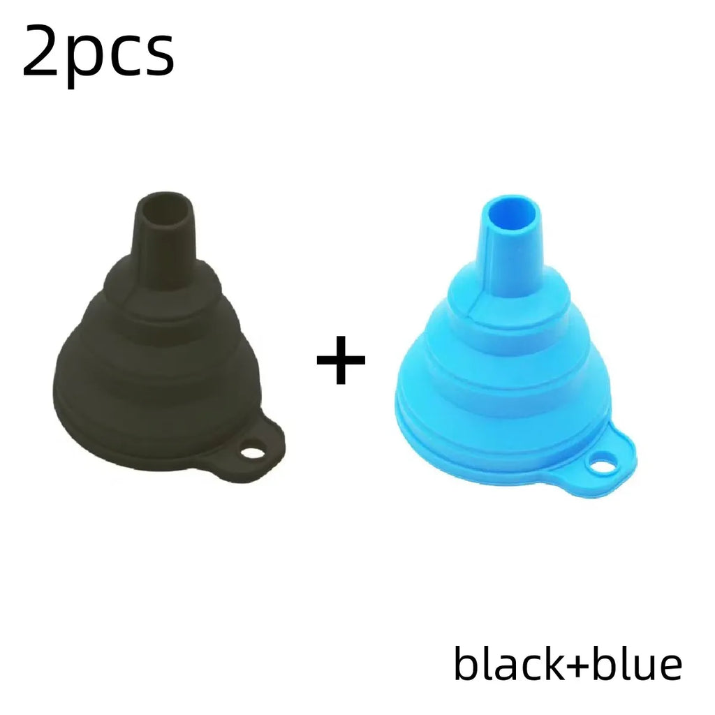 Silicone Collapsible Funnel, Foldable Funnels For Water Liquid Oil, Kitchen Gadgets Accessories, Kitchen Utensils, Apartment Ess