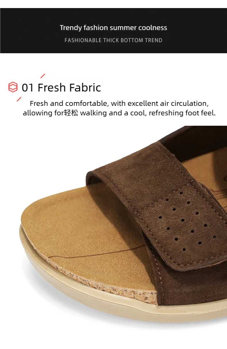 Men's high quality Casual sandals Summer breathable lightweight outdoor beach shoe Slip on walking Daily wear double-use sandals