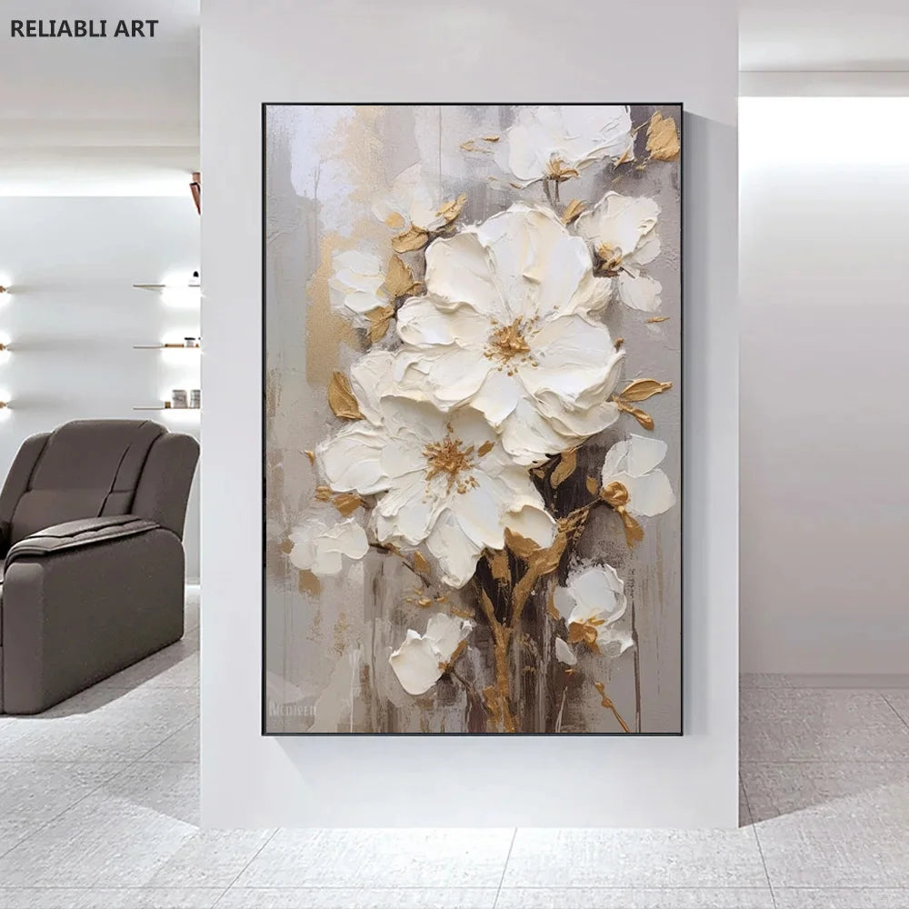 Modern Light Luxury Living Room Decor, Abstract Flower Art Posters,Home Decoration, Prints Canvas Wall Picture,Unframed