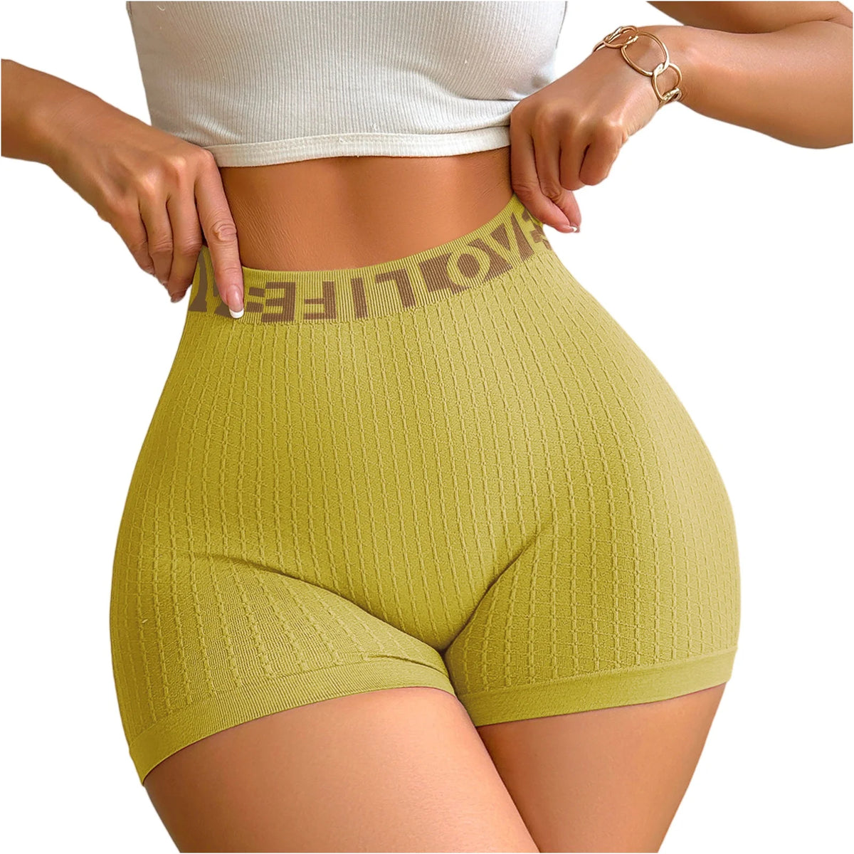 Women's High Waisted Sports Shorts With The Letters LOVE, Fashionable And Casual Women's Underwear, And Shorts
