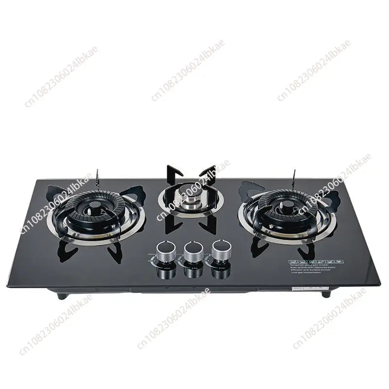 Kitchen Appliance Built-in Cooktops Tempered Glass Top  3 Burner Gas Stove