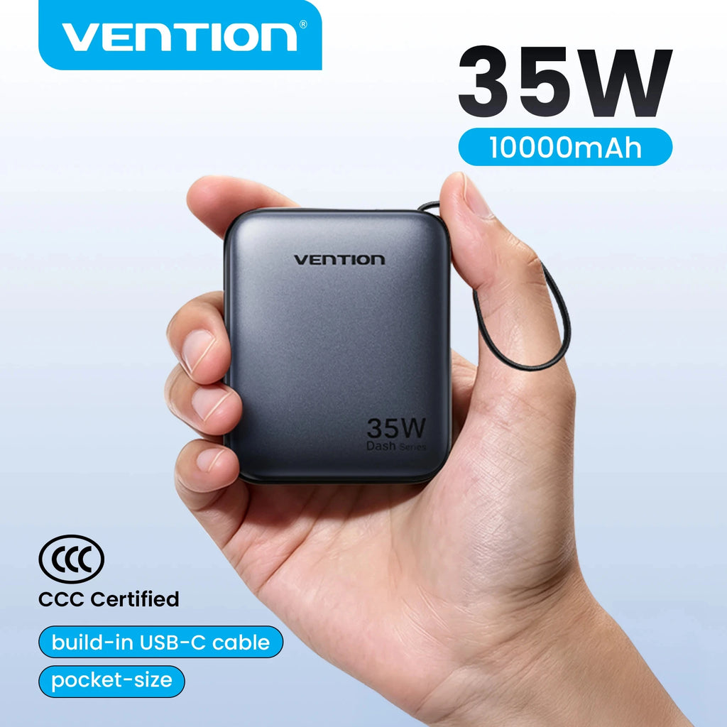 Vention NEW 10000mAh 35W Power Bank Fast Charge Portable Mini 3C PowerBank for iPhone 17 Xiaomi External Spare Battery Charger
