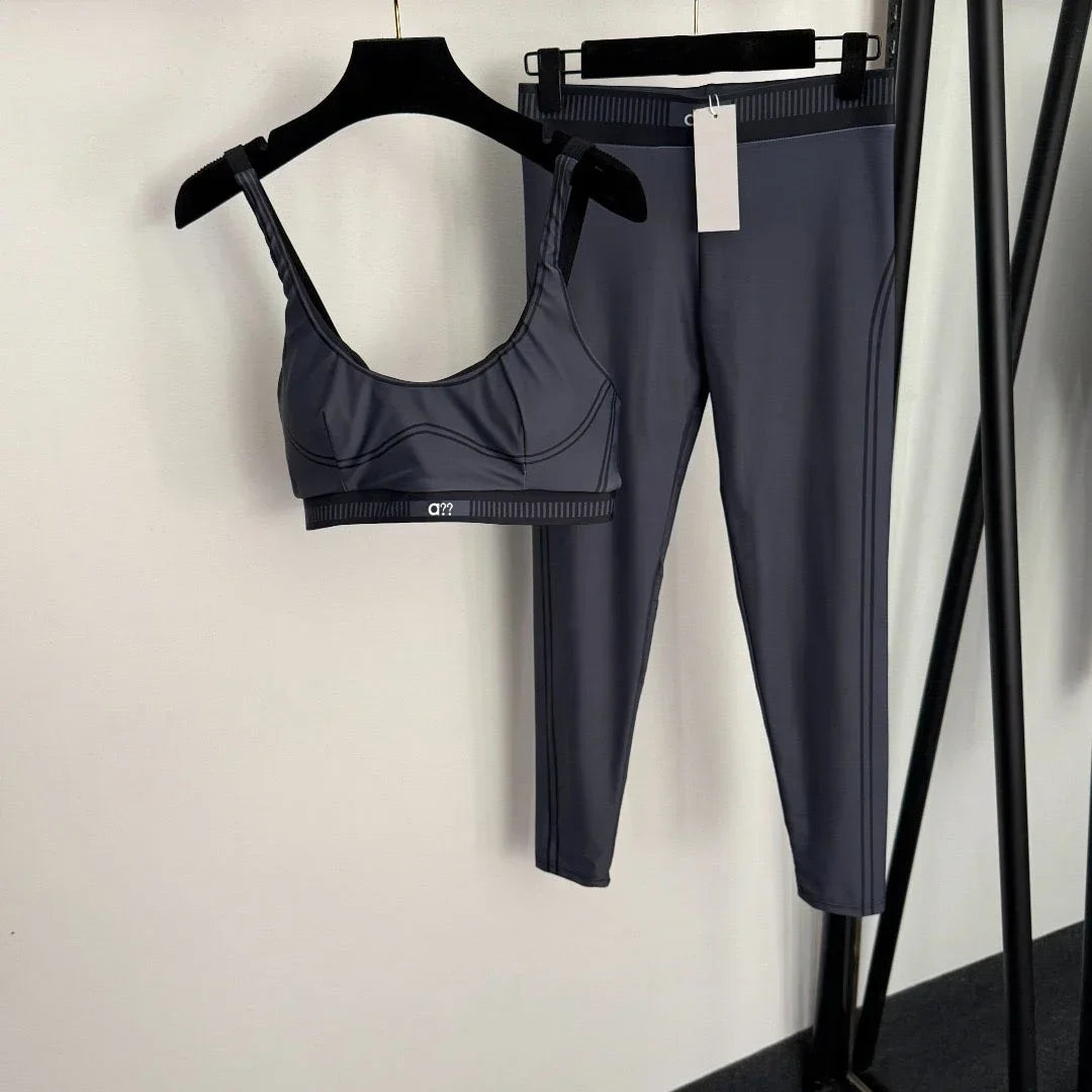 2026 Summer New Style Yoga Sports Outfit - Bandeau Top Stretchy Ankle-length Leggings