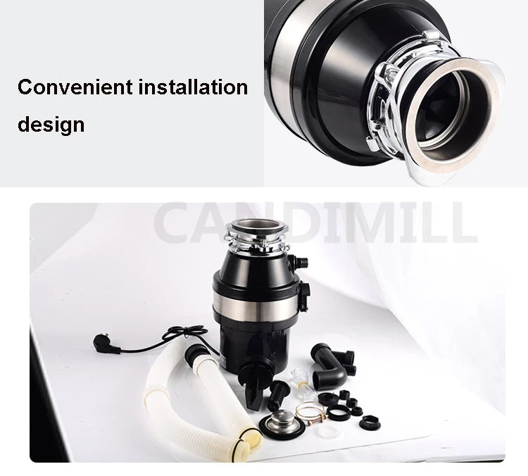 220V Household Food Waste Disposers Residue Crusher Sewer Rubbish Disposal Processor Kitchen Sink Appliance