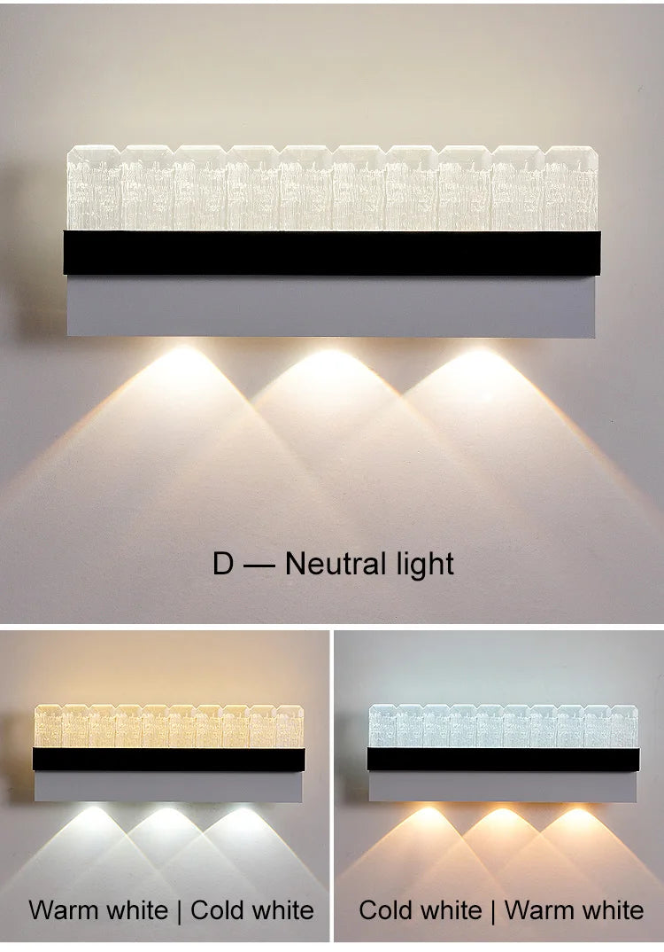 16W Creative Acrylic Textured Led Wall Light Bedroom Living room Aisle Light Long Strip New Design Art Decorative Ambient Light