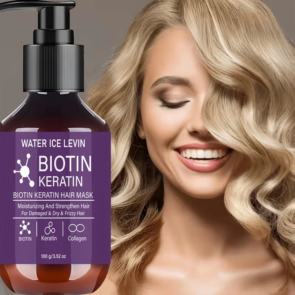 Keratin Biotin Hair Mask, Strengthening & Smoothing Treatment for Dry, Frizzy Hair