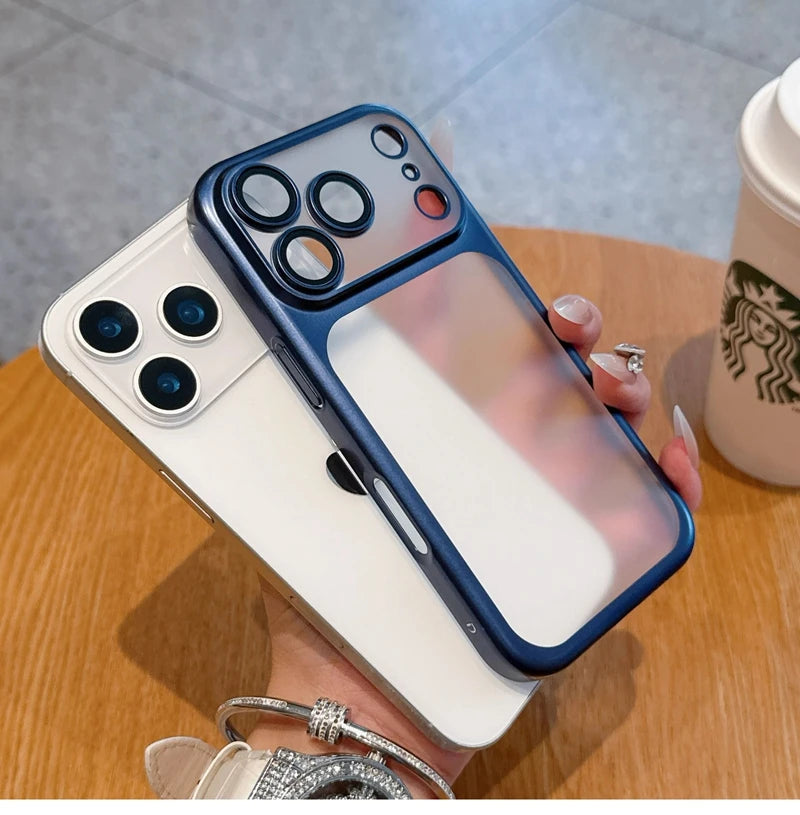 Luxury Soft Matte Phone Case For iPhone 11 12 13 14 15 16 17 18 Pro Max Plus Air Electroplating Silicone Bumper Back Cases Cover