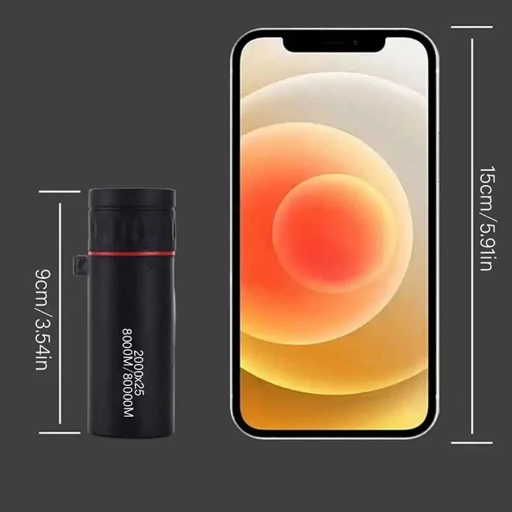 New Mini Portable 2000x25 HD Monocular Telescope With Phone Holder For Camping Hunting Birdwatching Travel Phone Photography
