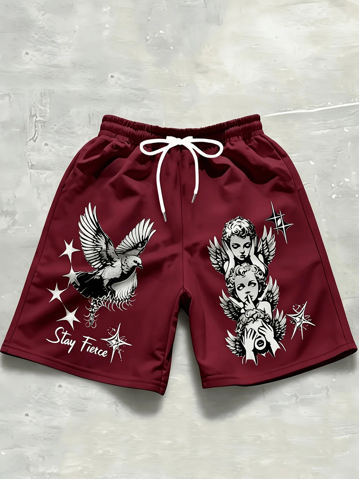 2026 Summer Best-selling Outdoor Sports Casual Fashion Comfortable Simple Angel Patterned Printed Men's Shorts