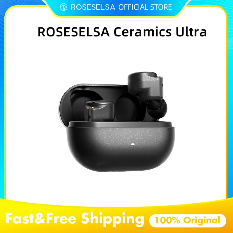 ROSESELSA Ceramics Ultra TWS Earbuds, 99% ANC Earphones, Hi-Res LDAC\LHDC, IPX4, 40H Battery, 4 HD Mics, 54ms Gaming Dual Conne