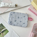 women's Coin Purses Korean Floral Countryside Style Sweet Kawaii Coin Purses Portable Lipstick ID Key Storage Bag Cosmetic Bag