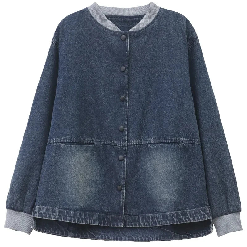 Retro Denim Coat For women Short style Spring autumn Thin 2026 New Loose Cowboy Baseball Jackets Women's Casual Tops Clothes
