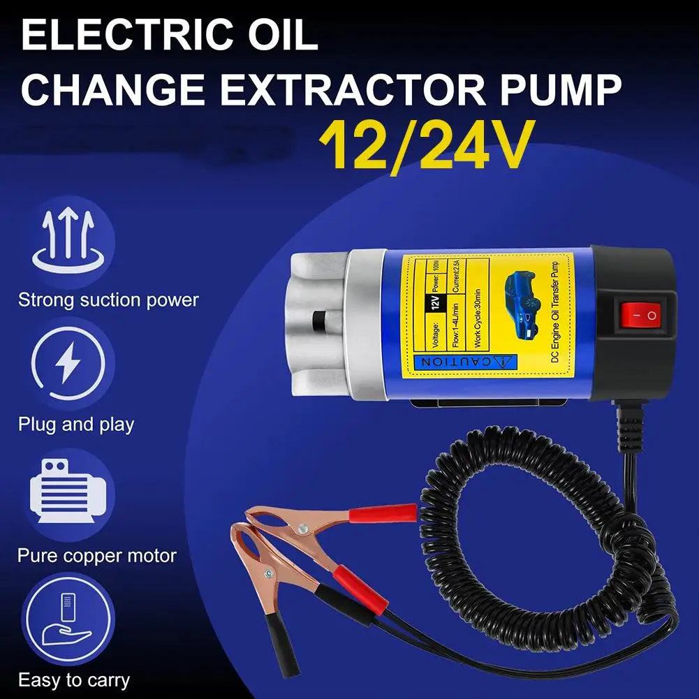 12V/24V Electric Scavenge Suction Transfer Change Pump Oil Transfer Pump 1-4L/min Motor Oil Diesel Extractor Pump For Car Boats