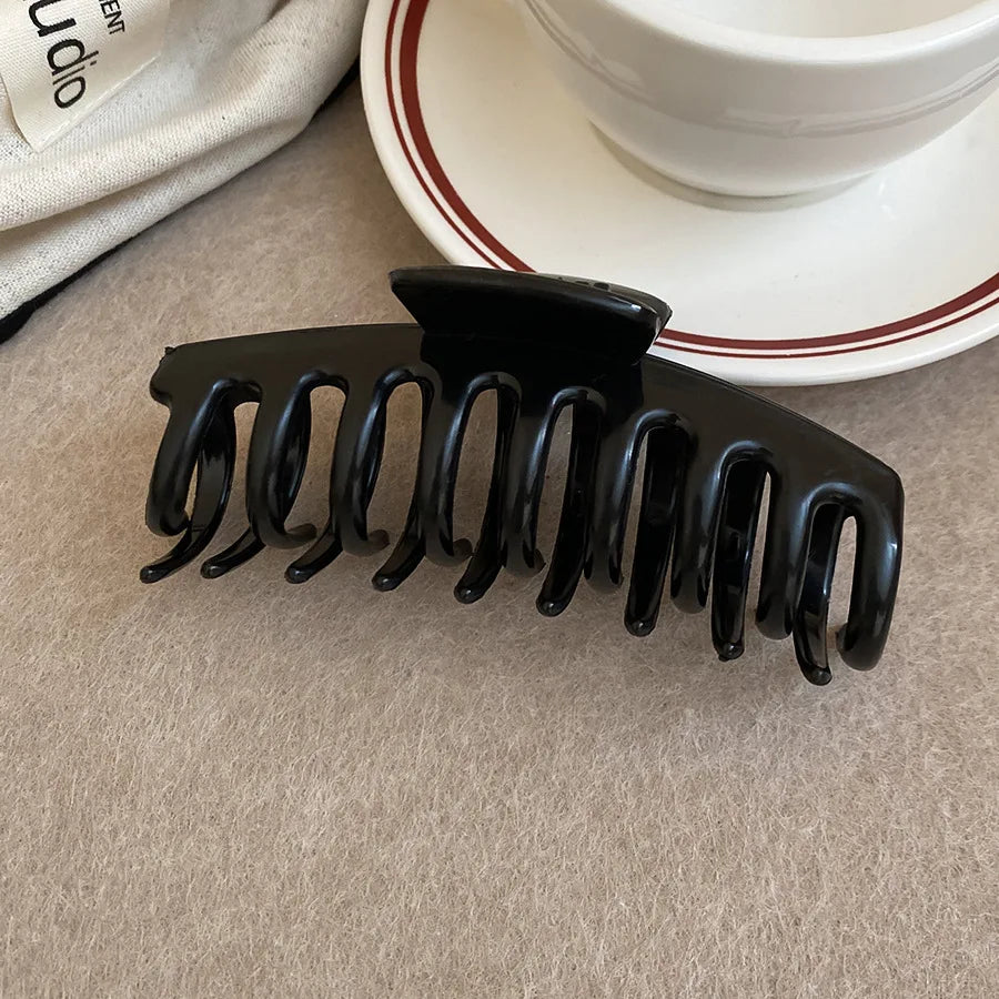 Square Soft Rubber Hair Claws Women Large Solid Silicone Shark Clip Grab Clip Anti Fall Non Fragile Clip Headband Hair Clip M