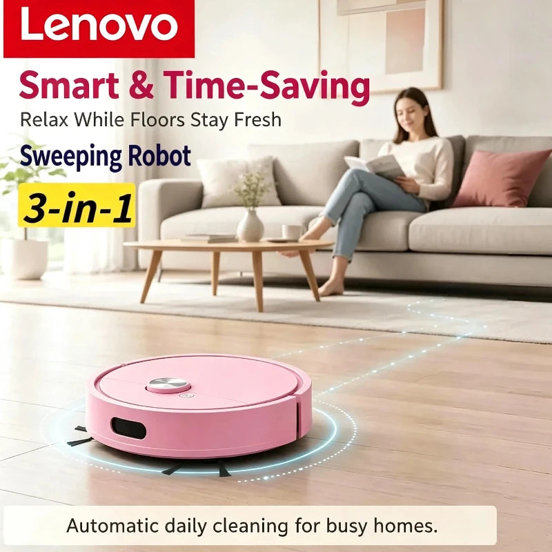 Lenovo 3 in 1 Sweeping Robot Vacuum Cleaner Mopping Smart Home USB Rechargeable Vacuum Mop Robot Sweep Floor Robot for Home