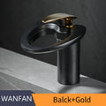 Black Basin Faucets Waterfall Bathroom Faucet Single handle Basin Mixer Tap Bath Faucet Brass Sink Water Crane Silver 855964