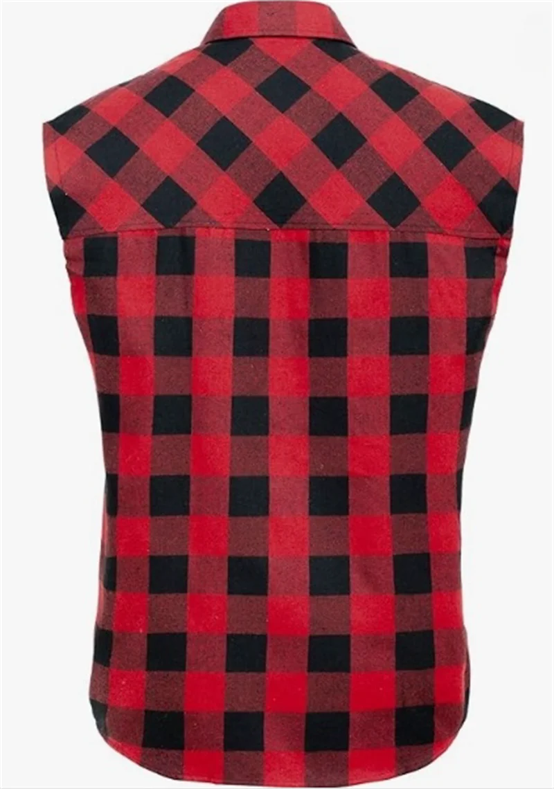 Men's Summer Fashion Casual Plaid Print Sleeveless T Shirt Vest Buckle Sanding 2024 Korean Style Mens Tank Tops Beach Vest