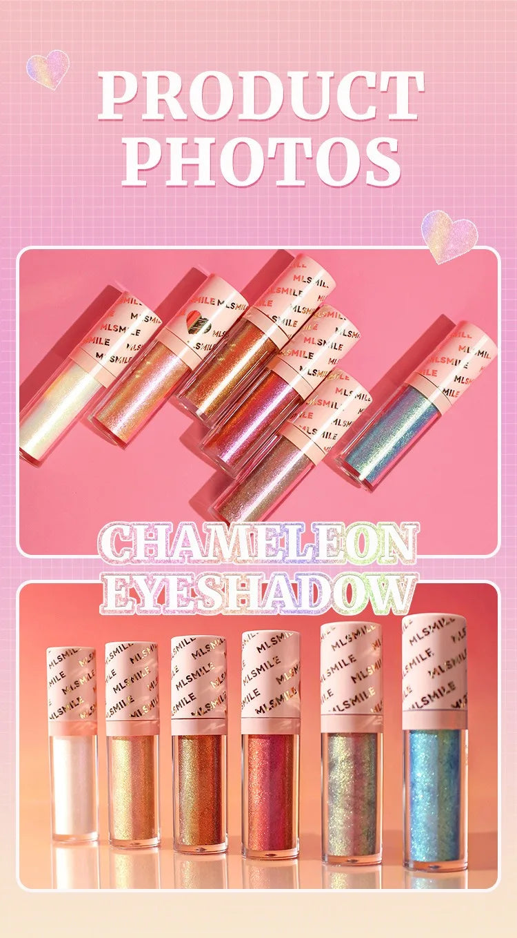 Gold Purple Chameleon Liquid Eyeshadow Pearlescent Fine Shimmer Quick Drying Eye Shadow Polarized Brightening Stage Eye Makeup