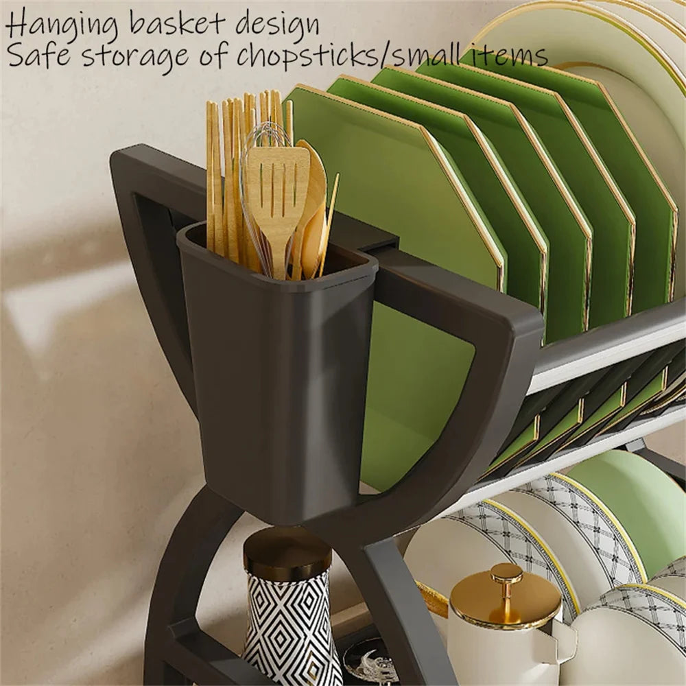 Kitchen Storage Rack, Bowl And Dish Storage Rack, Drain Rack, Household Multifunctional Bowl And Chopstick Rack Storage Box ﻿