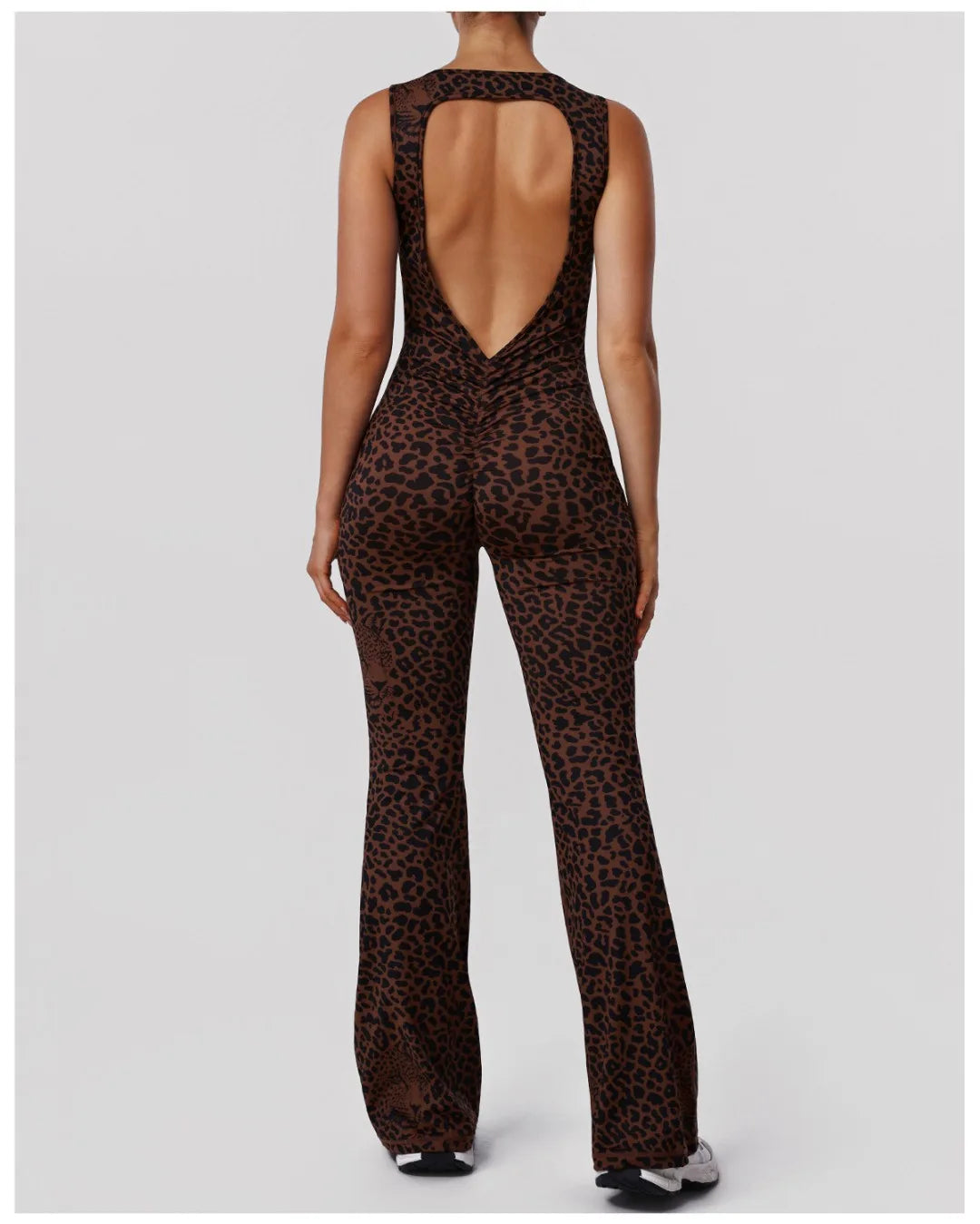 Women's Leopard Print One-Piece Yoga Jumpsuit Hip Lift Backless Sexy Fashion Sports Running casual Workout Gym Fitness Jumpsuit