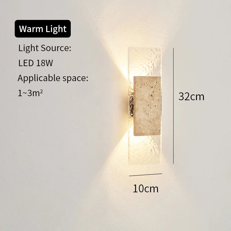 Outdoor Waterproof Wall Lamps Strip Natural Stone Wall Lights 18W LED Porch Wall Sconces Bedroom Exterior Lighting Fixtures