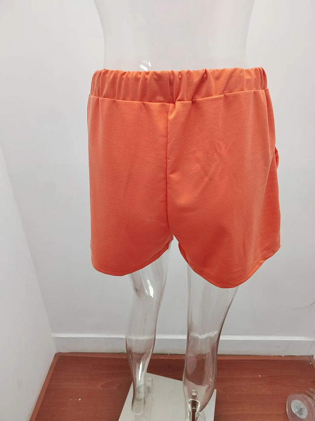 Summer casual pants women's solid color new high waist straight tube drawstring loose casual shorts women