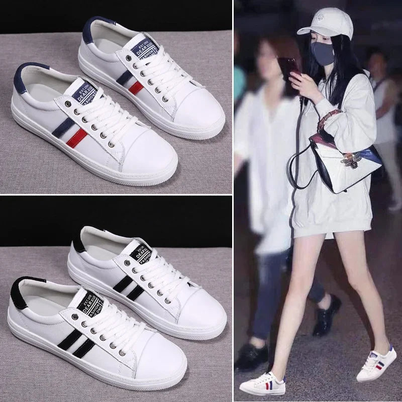 2026 Spring/Summer Autumn/Winter Casual Women's Leather Shoes White Flat Bottom Soft soled Breathable Sneakers Running Shoes