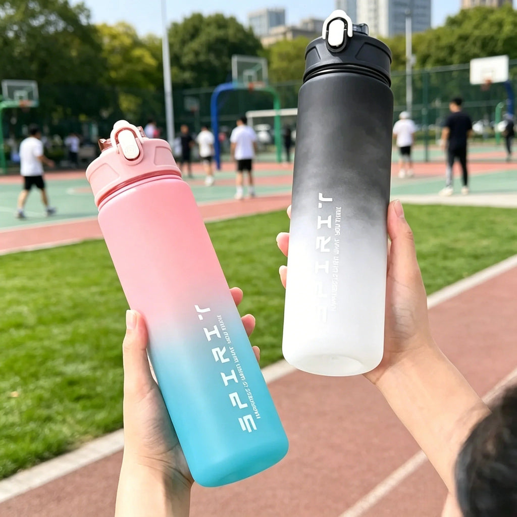 750ML Large Capacity Sports Water Bottle Leak Proof Colorful Plastic Cup Drinking Outdoor Travel Portable Gym Fitness Jugs
