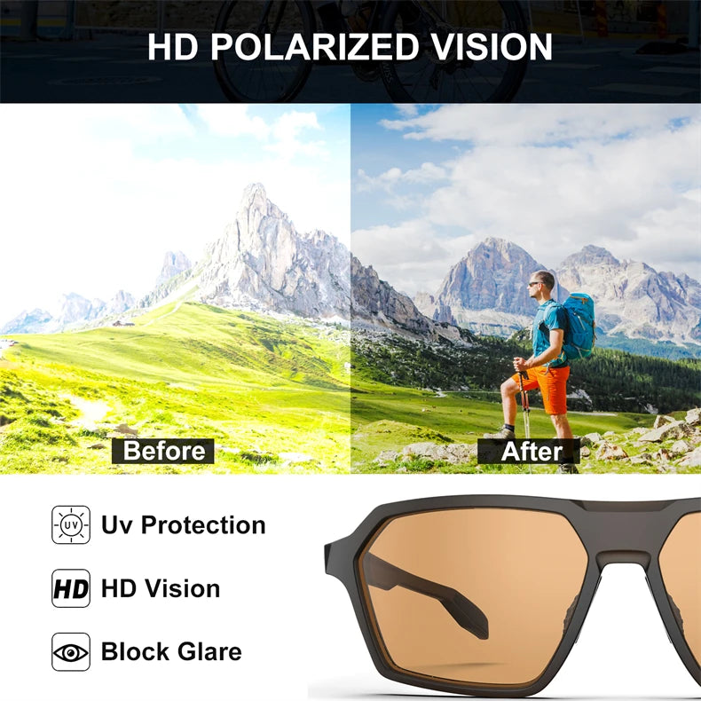 Polarized Fishing Sunglasses Men's Driving Shades Male Sun Glasses Hiking Fishing Classic Sun Glasses UV400 Eyewear