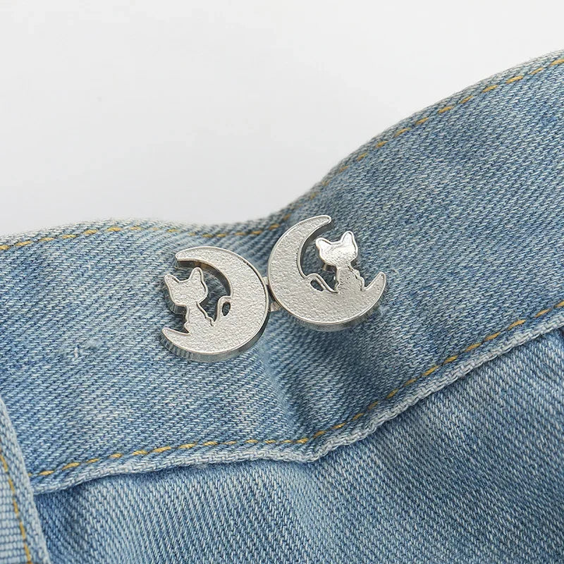 Bowknot Button Adjuster for Pants and Skirts Waist Tightener Adjustable Waist Buckle for Jeans No Sewing Required Easy To Use