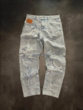 Y2k American Retro Star Ripped Jeans Women Two Hollow Out Denim Pants Casual Goth Streetwear Wide Leg High Waisted Baggy Jeans