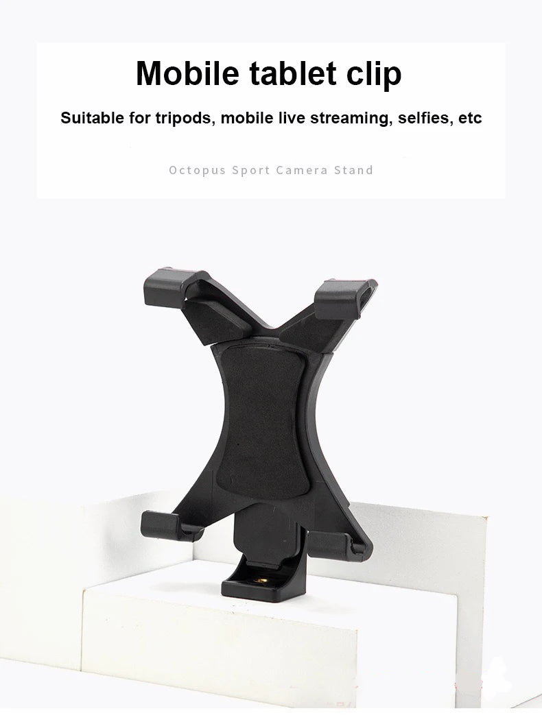 Universal Tablet Tripod Mount Clamp with 1/4"Thread Adapter For Ipad 2/3/4/Air/air2/Mini For Galaxy Tablet Phone Bracket Holder