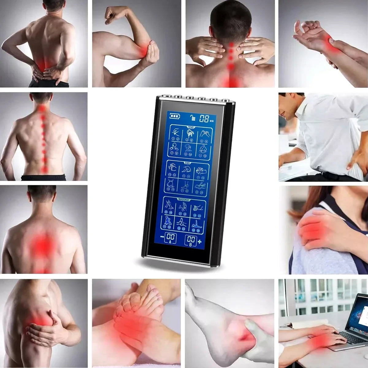 Professional Electric Body Massager 36 Modes Tens Unit EMS Muscle Electrostimulator Neck Back Foot Hand Leg Relax Pain Relief