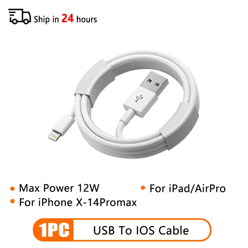 PD 60W USB C to Type C Fast Charging Cable for  iPhone 11 13 14 15 16 Pro Max 12 Mini 6 7 8 Plus XS XR iPad USB A MFi Certified
